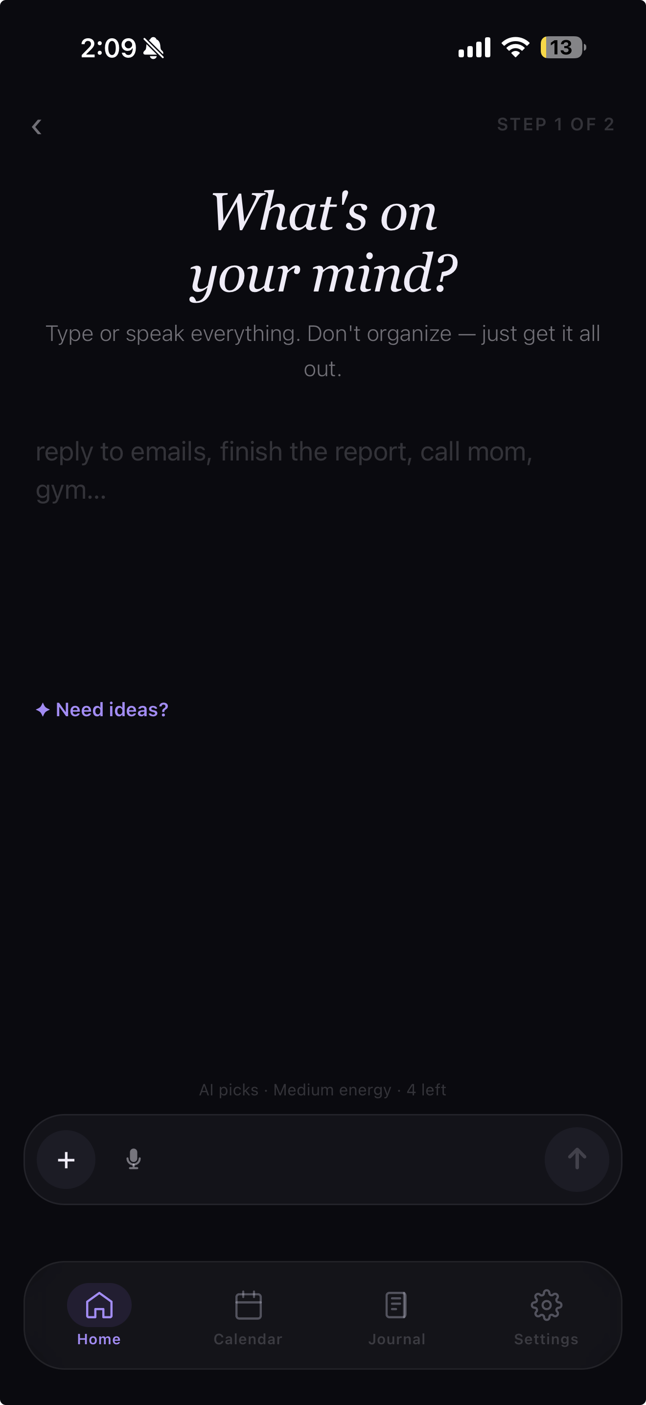 Home screen