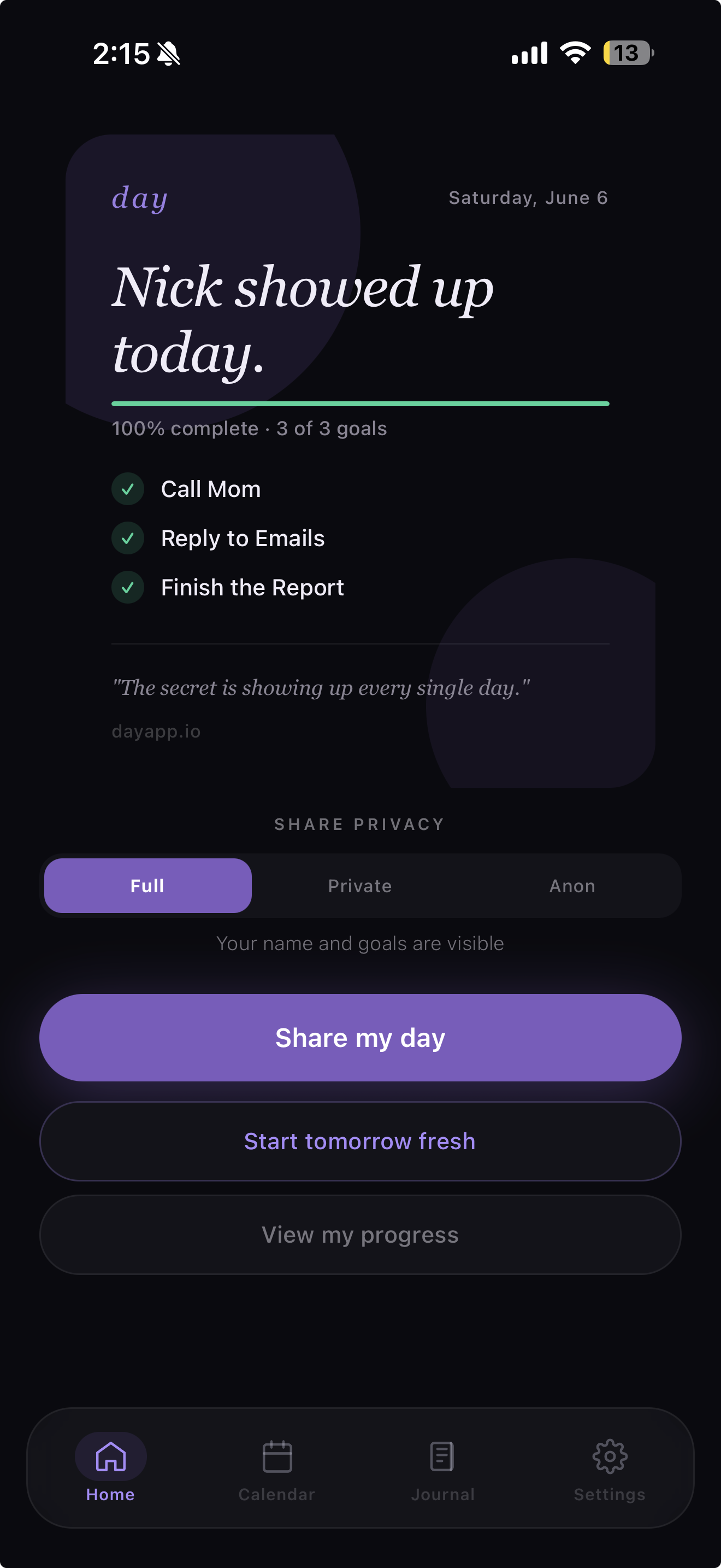 Wins screen